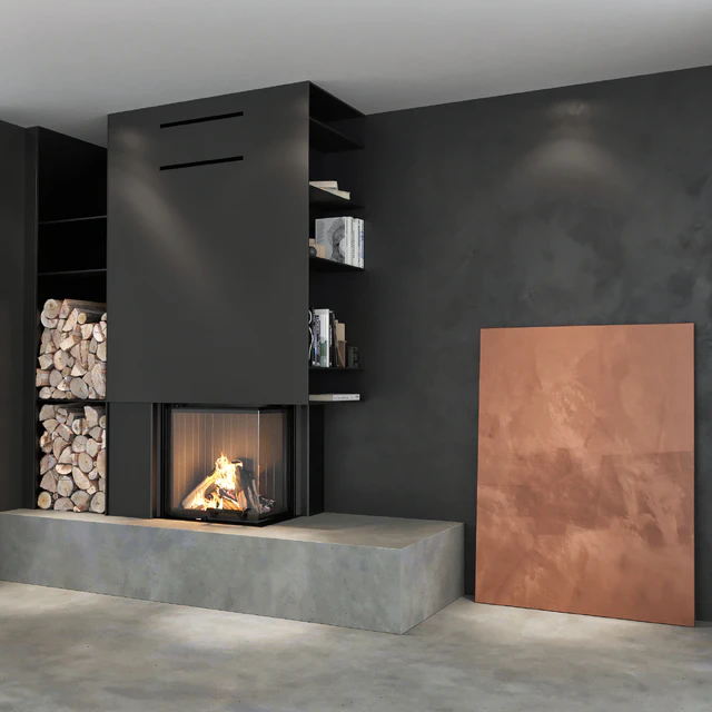 Decorative wall with fireplace set 02 — Descargar