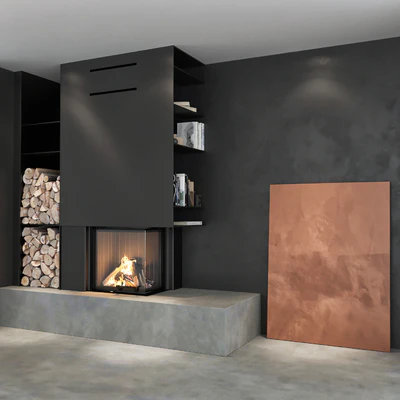 Decorative wall with fireplace set 02 — Ver 2