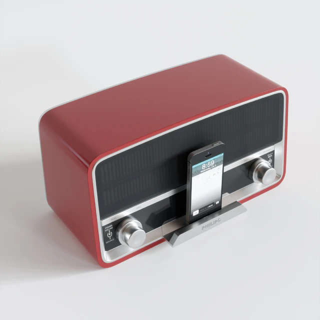 Philips radio receiver in retro style + iphone5s — Descargar