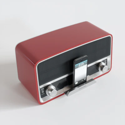 Philips radio receiver in retro style + iphone5s — Ver 2