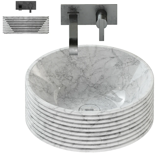 Antonio Lupi Introverso 45 Washbasin / Bikappa BK200 Sink Mixer. — Download