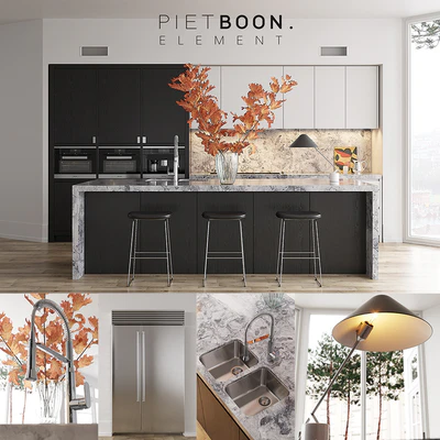 Кухня Piet Boon ELEMENT (vray GGX, corona PBR) — Вид 1