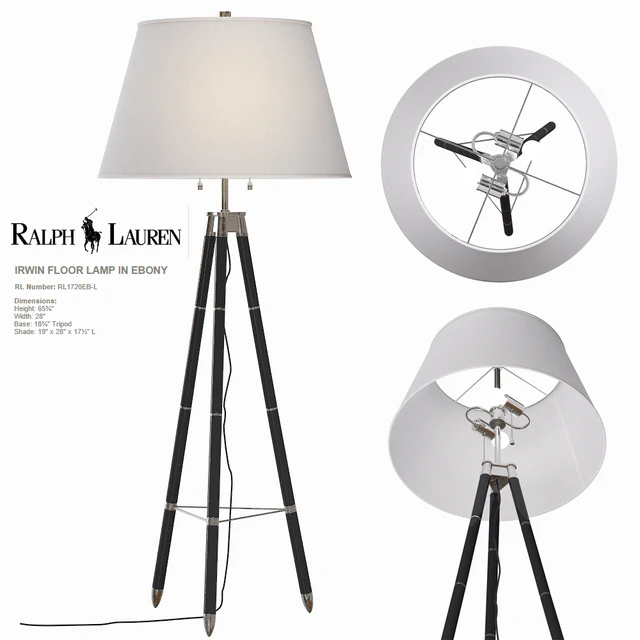 Ralph Lauren IRWIN FLOOR LAMP IN EBONY RL1720EB-L — Descargar