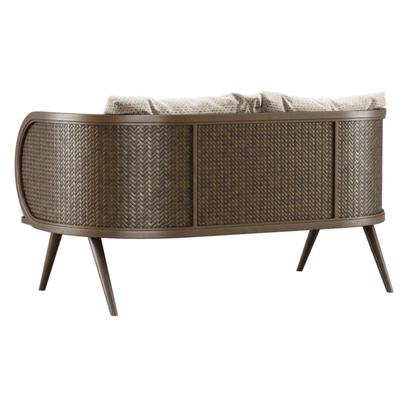 Victoria wooden rattan loveseat VA30 / Double garden rattan sofa — Ver 2