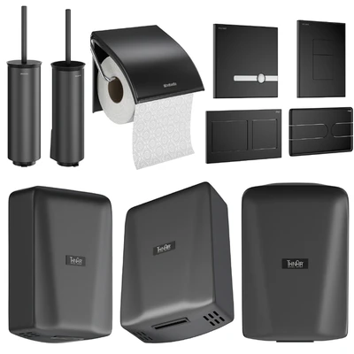 Accessories for public toilets black set 152 part 4 — Ver 2