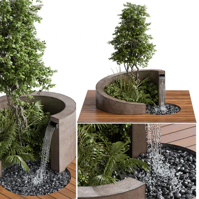 Landscape Furniture with Fountain - Architect Element 08 — View 2