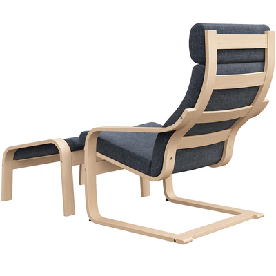 Poäng Chair with Stool Ikea — Ver 3