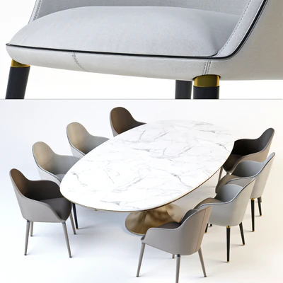Chairs Giorgetti Selene. Table Giorgetti Mizar — Ver 2