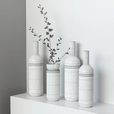 Bottle Vase Duo set dekotivnyh vases — Ver 2