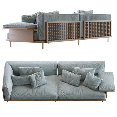 122 Belle Reeve Sofa Brass & Walnut — Ver 3