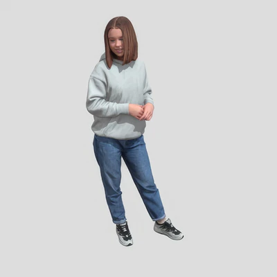 standinf casual woman in a blouse 0453676 — скачать