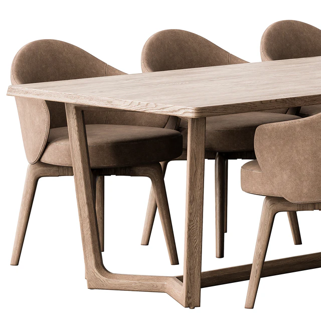 Dinning Table Wooden - Set 30 — Descargar