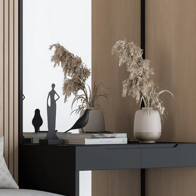 Hallway 02 - Black and Wood Set — Вид 3