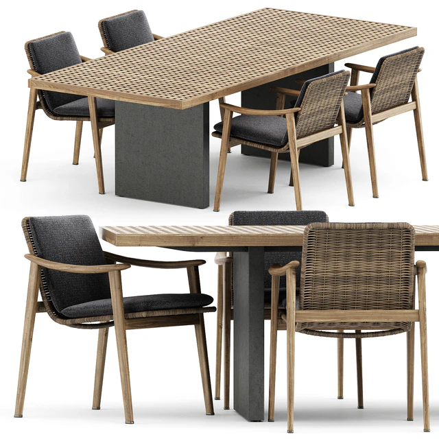 Fynn Outdoor chair and Quadrado table by Minotti — Скачать