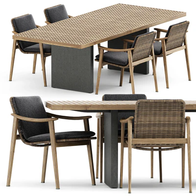 Fynn Outdoor chair and Quadrado table by Minotti — Вид 1