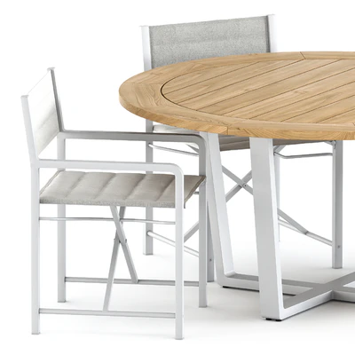 Cross Aluminium chair and Fuse Dining table by Manutti — Вид 2