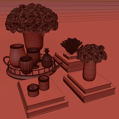 Rose and crystal vase decoration set 11 — Ver 2