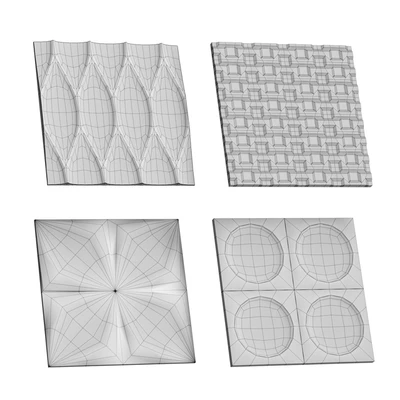Fluted glass Set 14 — Ver 2