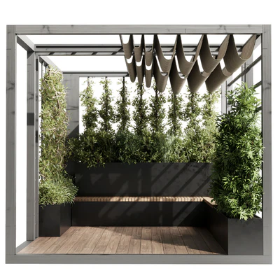 Landscape Furniture with Pergola and Roof garden 09 — Вид 2