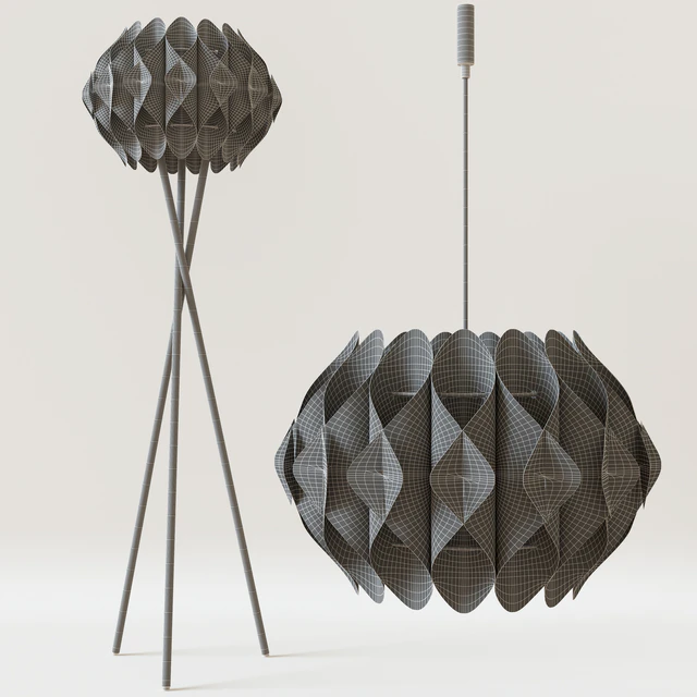 Chandelier and floor lamp AZZARDO RUBEN — Descargar