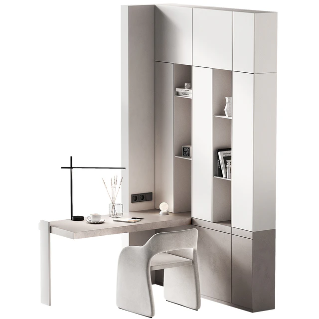 Workplace 2. Minimal home office furniture. Modular set. — Скачать