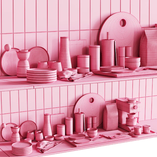 511 kitchen decor set accessories 08 dishes and coffee kit 01 — Скачать