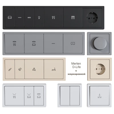 Schneider Electric sockets and switches with markings — Ver 1