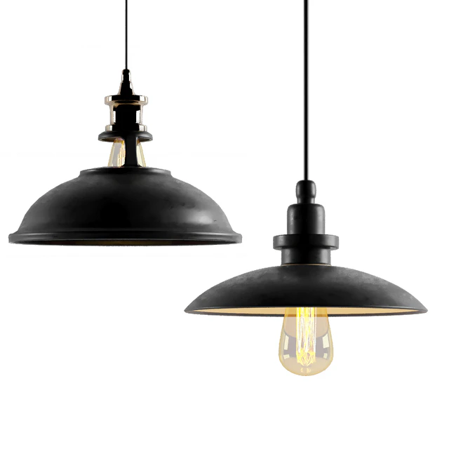 4 black cast industrial chandeliers — Descargar