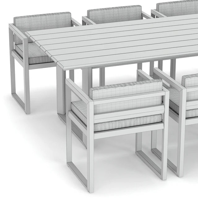 RH Outdoor Paloma restangular table-chair — Скачать