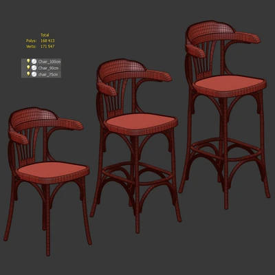 A set of Viennese chairs for a cafe, restaurant. 3 models — Ver 3