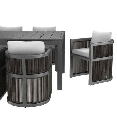Restoration Hardware Capri ALUMINUM ARMCHAIR  and RECTANGULAR EXTENSION DINING TABLE — Вид 3
