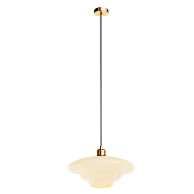 Mid Century Art Milk White Glass Pendant Light — Ver 2