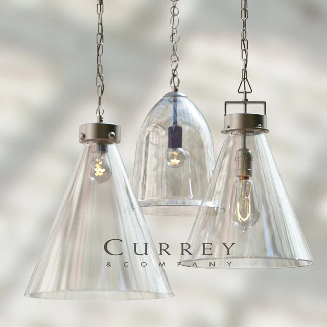 Kitchen glass pendant set by Currey — Скачать