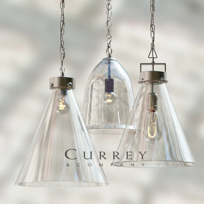 Kitchen glass pendant set by Currey — Скачать