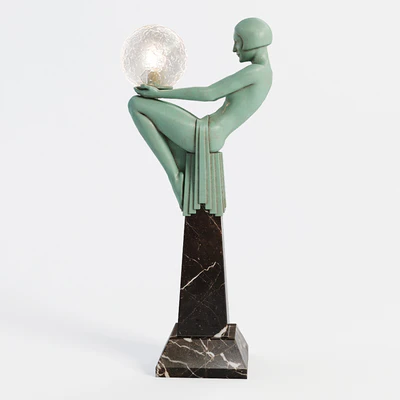 Art Deco Lamp of a Figural-Female — Ver 2