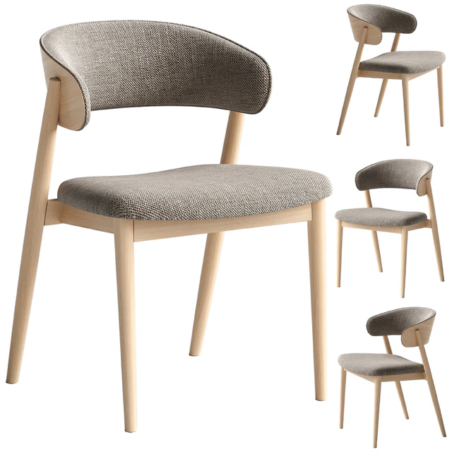 Chair Siena beige brown fabric solid beech natural — Скачать