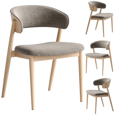 Chair Siena beige brown fabric solid beech natural — Вид 1