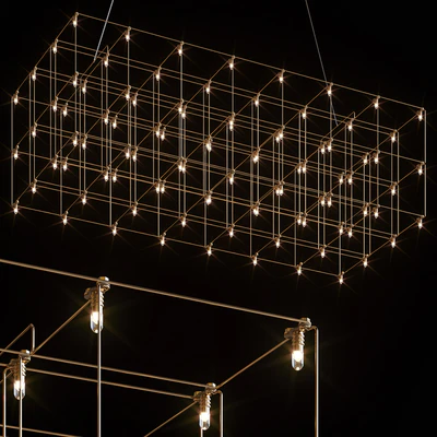 QUASAR UNIVERSE SQUARE DOUBLE SUSPENSION LAMP 87,5 cm — View 1
