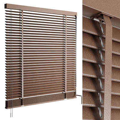 Curtain with metal curtain rod & metal blind 06 — Ver 3