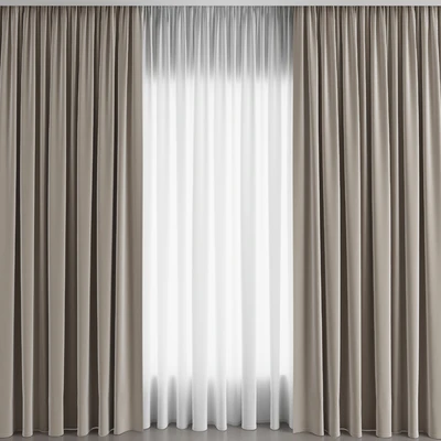 Tulle Curtain Beige Set — Вид 1