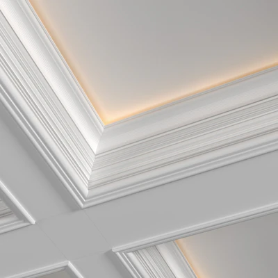 Art Deco coffered illuminated ceiling.Modern coffered illuminated ceiling — Ver 2