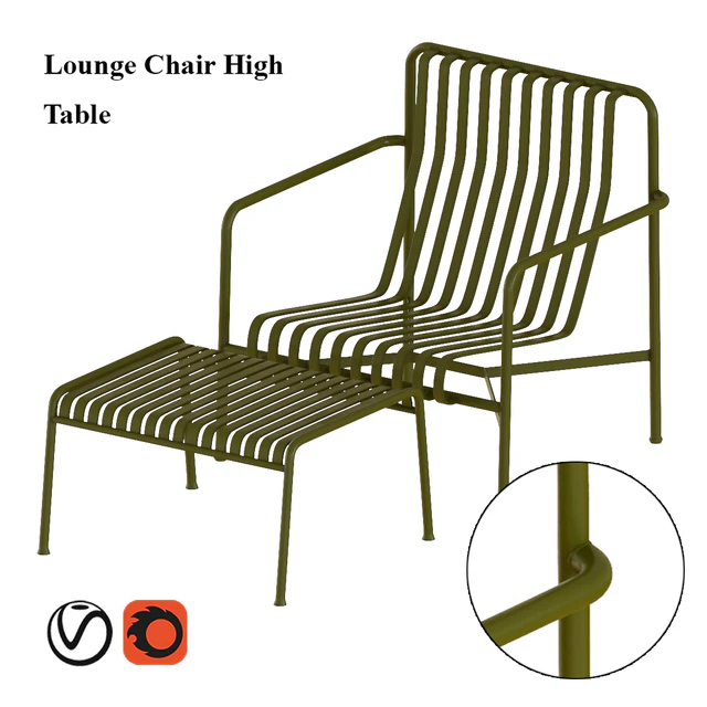 Hay Palissade Lounge Chair High with table — Descargar