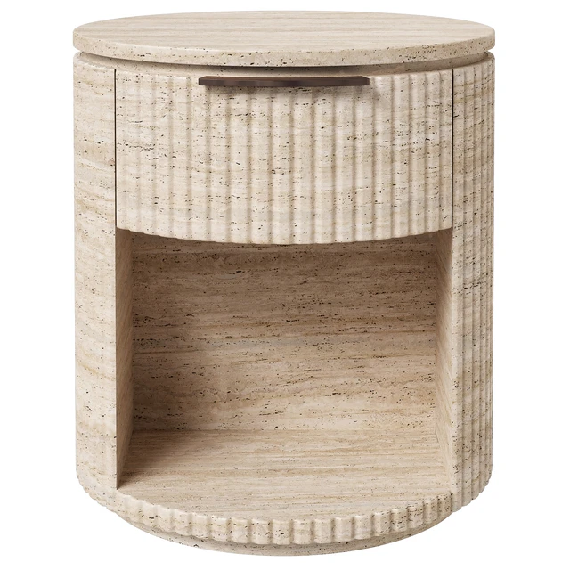 Restoration Hardware Byron travertine nightstand — Descargar
