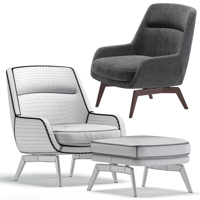 Minotti BELT Armchair by Rodolfo Dordoni — Скачать
