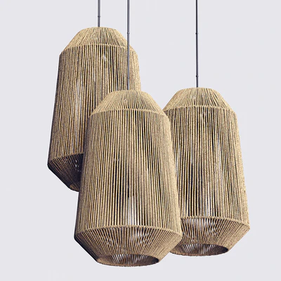Lamp wood rotang wicker barrel n3 / Лампа плетеная из ротанга "Бочка" №3 — Вид 2