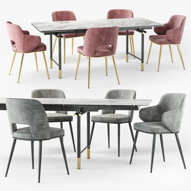 Calligaris Monogram table Foyer chair set — Descargar