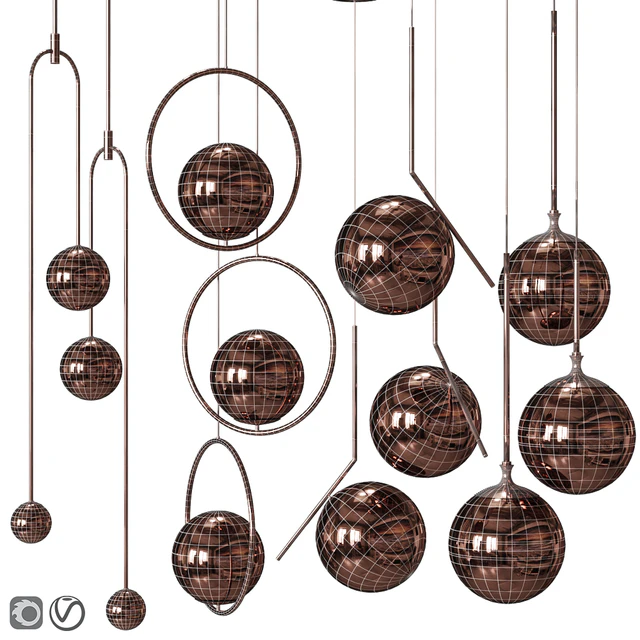 Four Pendant Lights scandinavian amazing set vol. 21 — Download