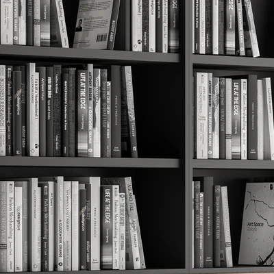 Simple Library with black and white Books — Вид 2