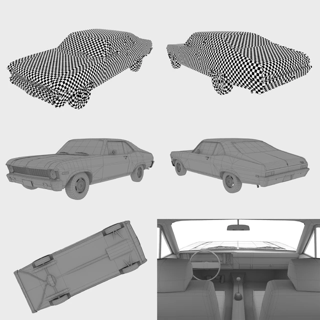 Chevrolet Nova 1969 Low Poly — Descargar