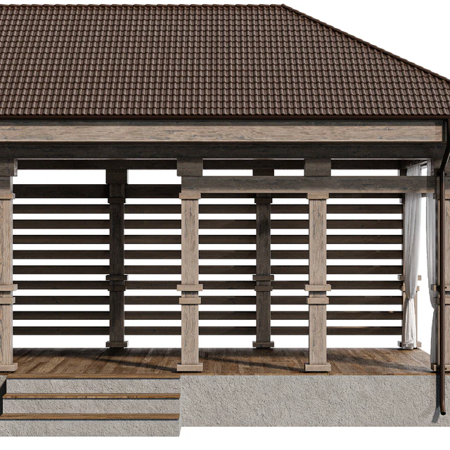 Gazebo with curtains — Descargar